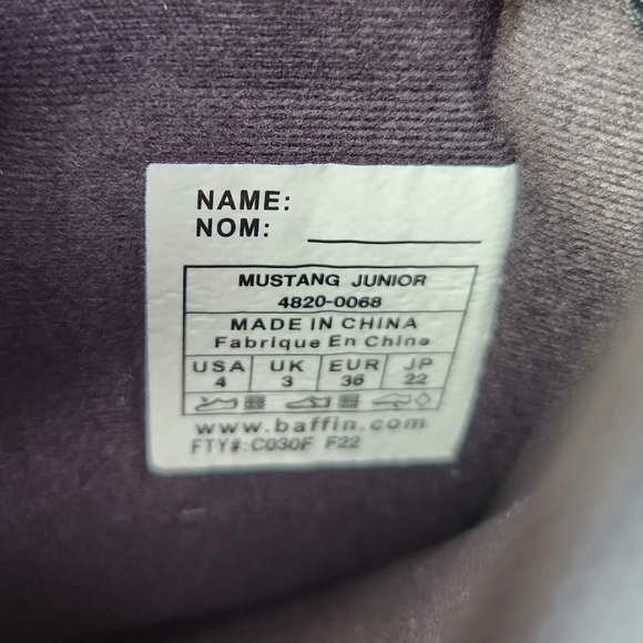 Baffin New Mustang Kid's Winter Boots, Navy, K4 - Picture 7 of 8